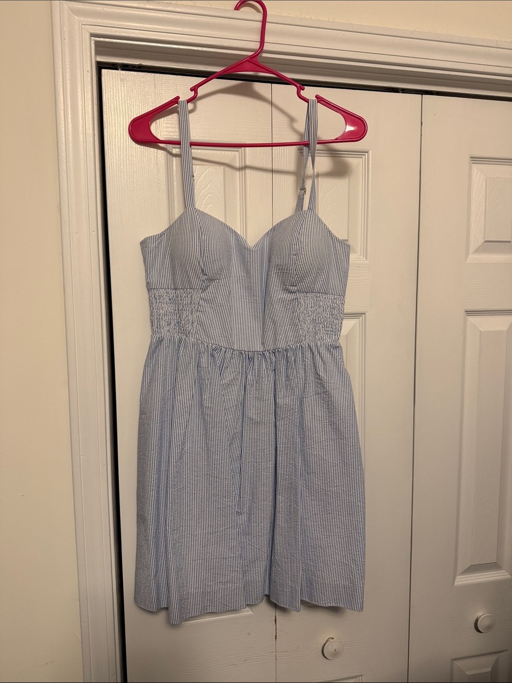 Lilly Pulitzer Blue & White Striped Dress with Sweetheart Neckline